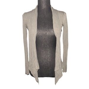 Olive Green Cascade Collar Ribbed Cardigan 🫒